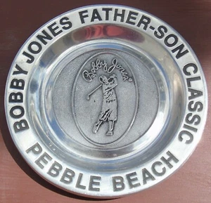 wilton mount joy pewter bobby jones pebble beach father-son classic plate (Y001) - Picture 1 of 7