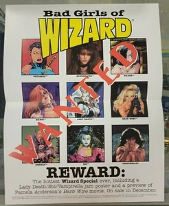 1995 WIZARD\ 11X8.5" BAD GIRLS OF WIZARDS WANTED POSTER FREE S&H USA (AL) 3322 - Picture 1 of 3