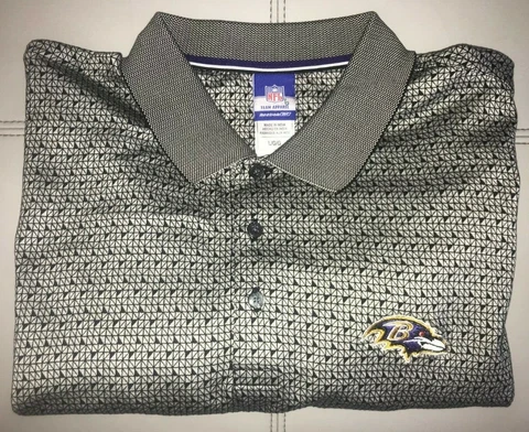 REEBOK NFL FOOTBALL BALTIMORE RAVENS TEAM LOGO POLO SHIRT SIZE LARGE MENS Cover