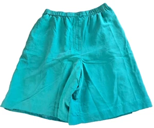 Talbots Women's Shorts Size 8 100% Silk High Rise Waist Silk Green Vtg Y2K - Picture 1 of 11