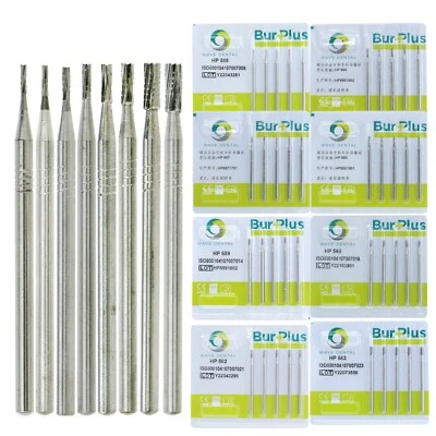 US 10 Pcs WAVE Dental Tungsten Carbide Bur Straight Fissure HP 555 - 563 Prima - Image 1 of 4