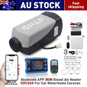 Diesel Air Heater 12V 5KW Bluetooth App Remote LCD Control Thermostat Caravans - Picture 1 of 14