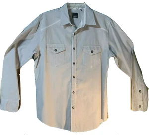 Men’s Size Large Shirt Various Artists Gray Pinstriped Detail Long Sleeve Button - Picture 1 of 12