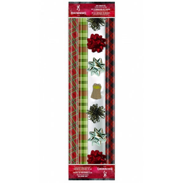 Browning Arms Deluxe Gift Wrap Kit Hunting 3 Rolls Gift Wrap 6 Bows 8 Gift Tags. - Image 1 of 1