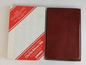 HOLY BIBLE UltraThin Reference Edition NIV (Holman 1986) Burgundy Bonded Leather - Foto 1 di 17