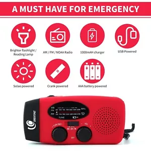 Notfallradio, NOAA Wetterradio mit AM/FM, Solarradio, Akku - Bild 1 von 21