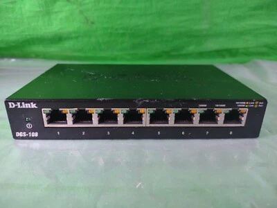 D-Link Ethernet Switch, 8 Port Gigabit Unmanaged Metal Fanless Desktop or Wall - Image 1 of 4
