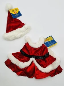 Build A Bear Mrs Claus Red Dress With Sequins - White Fur + Christmas Santa Hat - Picture 1 of 9