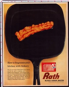 Anuncio impreso Rath Black Hawk 1963 sartén de hierro fundido fragancia cocina nogal americano - Imagen 1 de 1