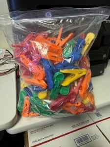 Giant Bag of Balloon Clip On Weights Multicolor Plastic Party Supply New!!! - Picture 1 of 2