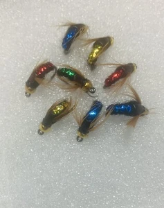 10-Pack Bead Head Fast Sinking Nymph  Fly Bug Worm Trout Fishing Flies - Picture 1 of 2