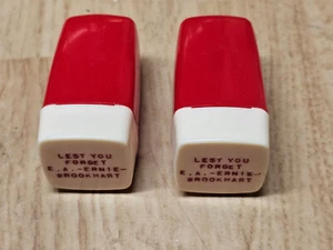Vintage Salt and Pepper Shakers Red & White Plastic - Picture 1 of 1