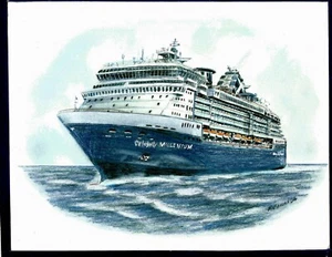 Obra de arte original... gts Celebrity MILLENNIUM... crucero con nuevo color de casco - Imagen 1 de 1