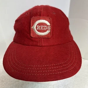 Vintage rot 1990er Cincinnati Reds Baseball Mütze Logo C Patch altes Logo Filz Wolle - Bild 1 von 17