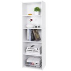 5-Tier Shelf Bookcase Freestanding Wooden Storage Display Open Bookshelf White