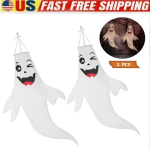 LED Lights Ghost Windsock Hanging Halloween Decorations Garden Outdoor Home Prop - Picture 1 of 15