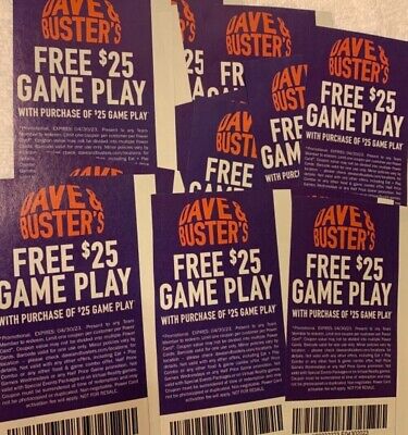 14 Dave And Busters $25 Off Game Play Expires 04/30/23 • 21.99$
