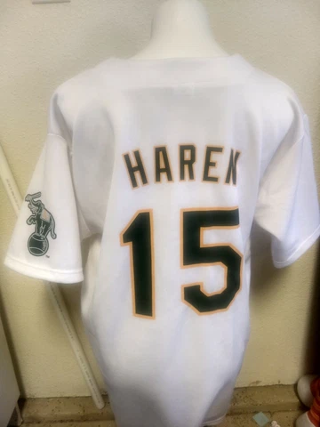 OAKLAND ATHLETICS DAN HAREN SHORT SLEEVE BUTTON FRONT JERSEY SIZE XL WORLD NICE! Cover
