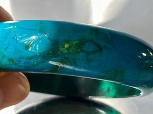 62mm "Majestic/AAAAA"~Azurite Blue CHRYSOCOLLA MALACHITE Cuprite Bangle M1368 - Picture 1 of 10