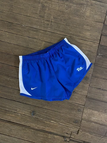 New Nike Girls Pittsburgh Panthers Blue White Athletic Dri Fit Shorts Sz N Cover