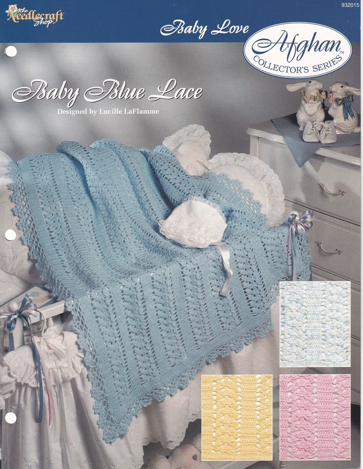 Afghan Crochet Pattern BABY BLUE LACE Baby Love Needlecraft Shop - Image 1 of 2
