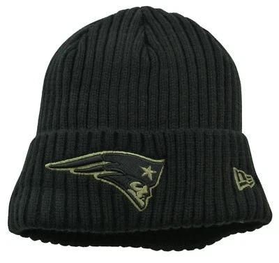 Chapéu de inverno New England Patriots saudação ao serviço NFL malha com nervuras gorro algemado - Imagem 1 de 3