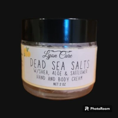 Dead Sea Salt w/ Shea, Aloe & Safflower Hand & Body Cream 2 oz-- All Natural  - Image 1 of 4
