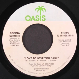 DONNA SUMMER: love to love you baby / edit OASIS 7" Single 45 RPM - Picture 1 of 2