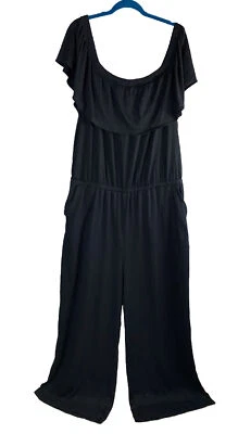 NWOT Haute Hippie Off The Shoulder Black Romper Jumpsuit Size 2X - Image 1 of 4