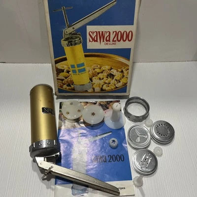Prensa decorativa pistola galleta sueca sueca vintage SAWA 2000 Deluxe - completa Foto 1 de 4