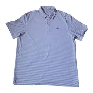VineYard Vines Polo Shirt Mens XL Performance Golf Stretch Red White Stripes - Picture 1 of 6