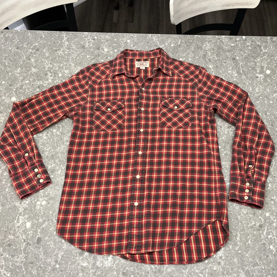 RRL Ralph Lauren Plaid Flannel Shirt 100% Cotton Red Multicolor Size M Medium - Image 1 of 4
