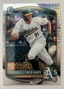 2025 Bowman Chrome Prospects Nick Kurtz Mojo Refractor Rookie Card #114 A’s - Picture 1 of 2