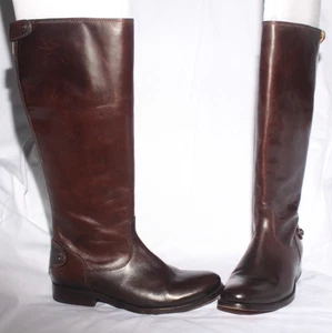 Botas Frye Para Mujer Talla 6.5 Melissa Botón Montar Cuero Marrón Cremallera Trasera - Imagen 1 de 20