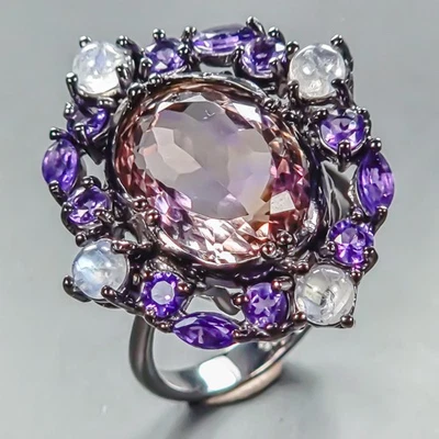 Vintage ring Natural Ametrine Ring 925 Sterling Silver Size 9 /R446901 - Image 1 of 4