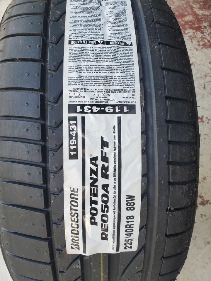 1 Bridgestone Potenza 225/40R18 88w RE050A BSW - Image 1 of 1
