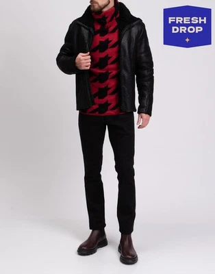 RRP€550 EMPORIO ARMANI Jumper Size M Cashmere Blend Houndstooth Pattern - Image 1 of 4