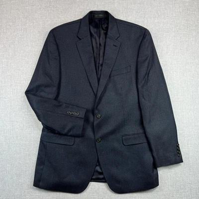 Blazer Abrigo Deportivo Chaps Micro Espiga Hombre 44L Azul Marino Dos Botones A Medida Foto 1 de 4