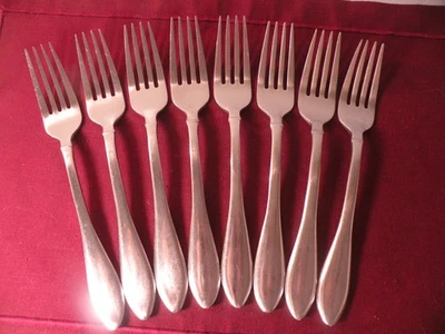 Set Of 8 ONEIDA Jackson Dinner Forks Stainless 18/10 Satin Flatware 7 7/8” - Image 1 of 4