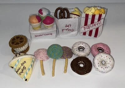 De colección Pottery Barn Kids PBK Fieltro Juego Comida Donut Galleta Cono de Nieve Pretzel Palomitas de Maíz Foto 1 de 4