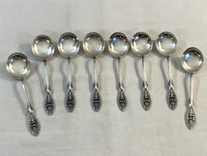 8 cucharas sopera cubiertos Manchester Valenciennes de plata de ley .925 - Imagen 1 de 8