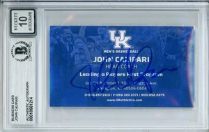Tarjeta de visita firmada por John Calipari Kentucky Coach Beckett auténtica automática 10 BAS - Imagen 1 de 2