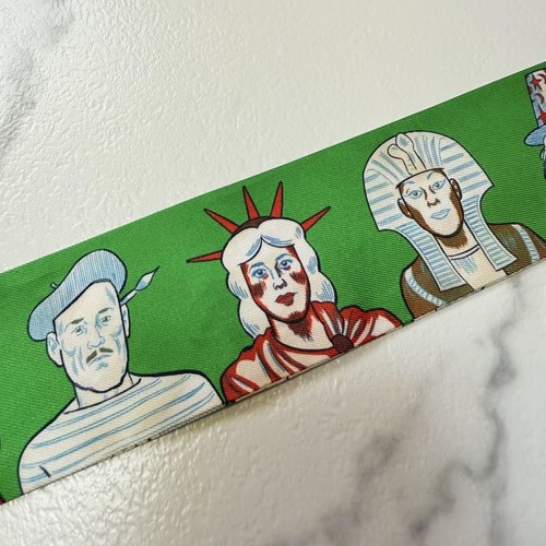 HERMÈS Sciarpa Hermes Twilly Dress Code seta verde usata ottima 85 cm x 5 cm