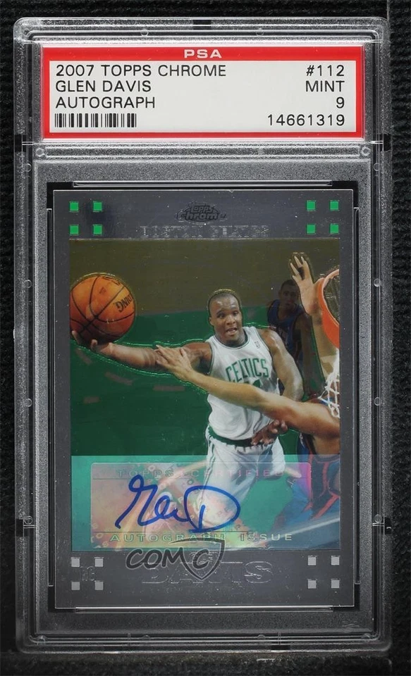 2007-08 Topps Chrome Rookie Auto /999 Glen Davis #112 PSA 9 MINT Auto RC - Image 1 of 2