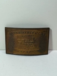 WELLS FARGO & CO. EXPRESS TIFFANY & CO. HEBILLA DE CINTURÓN DE LATÓN VINTAGE - Imagen 1 de 6