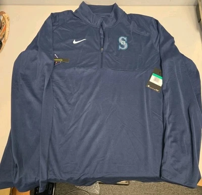 Seattle Mariners Nike Navy Game Time Performance Quater Zip Men's Size XL - Image 1 of 4