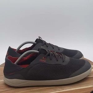 Olukai Moku Pae Mens Size 10.5 Gray Lace Up Low Top Casual Slip On Drop Heel - Picture 1 of 19