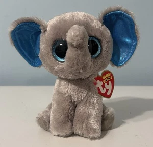 NEW Ty Beanie Boos 6" PEANUT the Elephant Plush Glitter Eyes - RED Tag - Picture 1 of 2