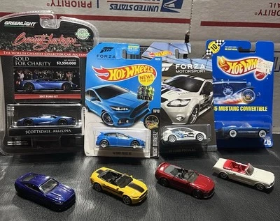 Lot Of 8 Ford Cars  T Hot Wheels Matchbox Green Light Etc. Mustang Focus GT - Image 1 of 4