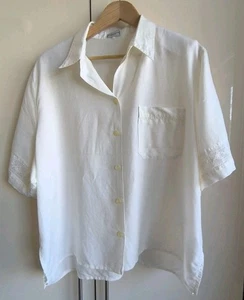 Ecru Vintage Schweiz Viskose Bluse - Bild 1 von 8